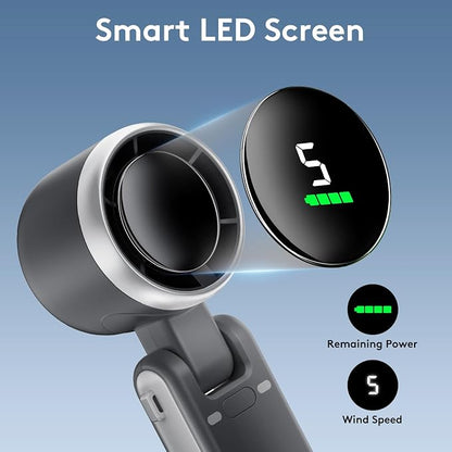 Portable Handheld Mini Fan, Foldable Powerful Winds Turbo Fans, 10000mAh - Image 5