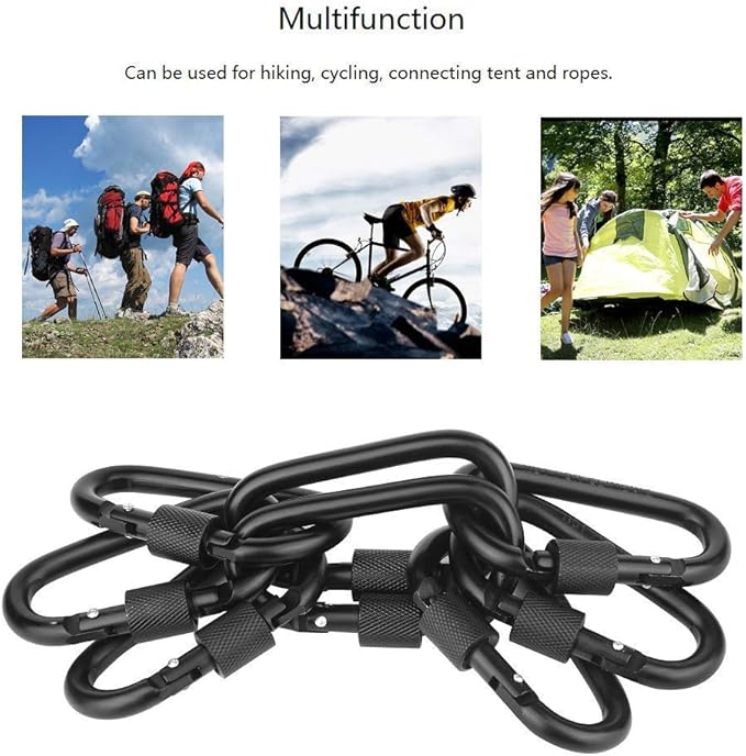 Locking Carabiner Clip, Vonpri 3 Inch D Ring Clips Spring Snap Key Chain Hook - Image 2