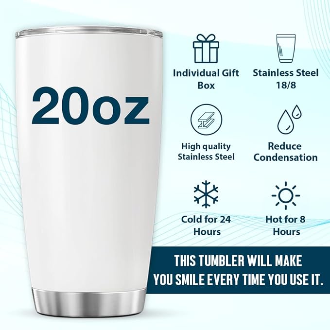 CUBICER Back The Blue American 20 Oz Stainless Steel Tumbler - Image 6