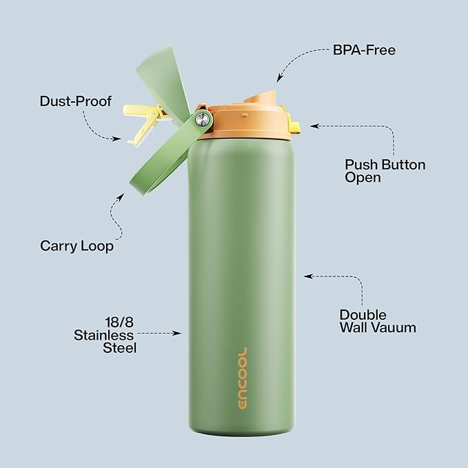 Insulated Water Bottle with Straw - Image 4