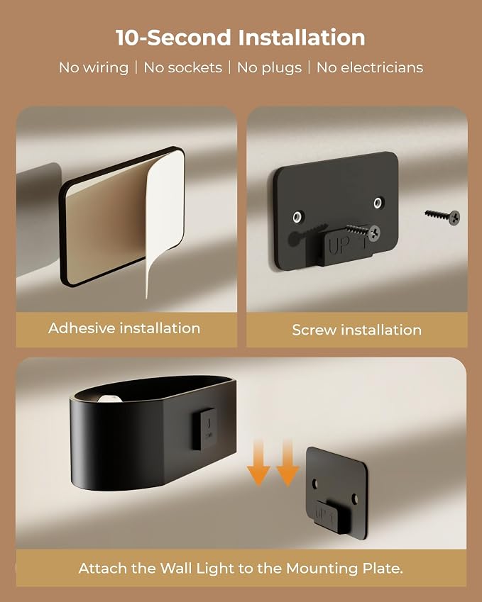 Motion Sensor Wall Light, 5000mAh Rechargeable Battery Operated Motion Sensor - Image 8
