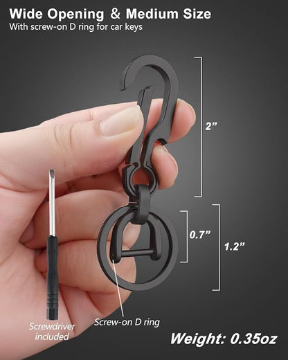PJYTAC Key Chain Clip Titanium Carabiner Keychain Quick Release Carabiner - Image 3