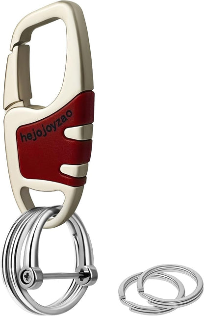 Keychain with Carabiner Clip, 4 Heavy Duty Key Rings and D Ring by Welcomehere%EF%BC%81