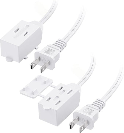 Cable Matters 2-Pack 16 AWG 2 Prong Extension Cord 10 ft, 13A 3-Outlet by CableMatters