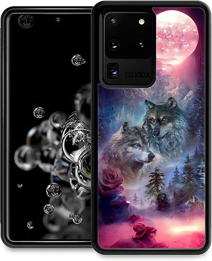 for Samsung Galaxy S20 Ultra Case, Star Two Wolfs Howling Pattern Graphic by FKBRCL4U