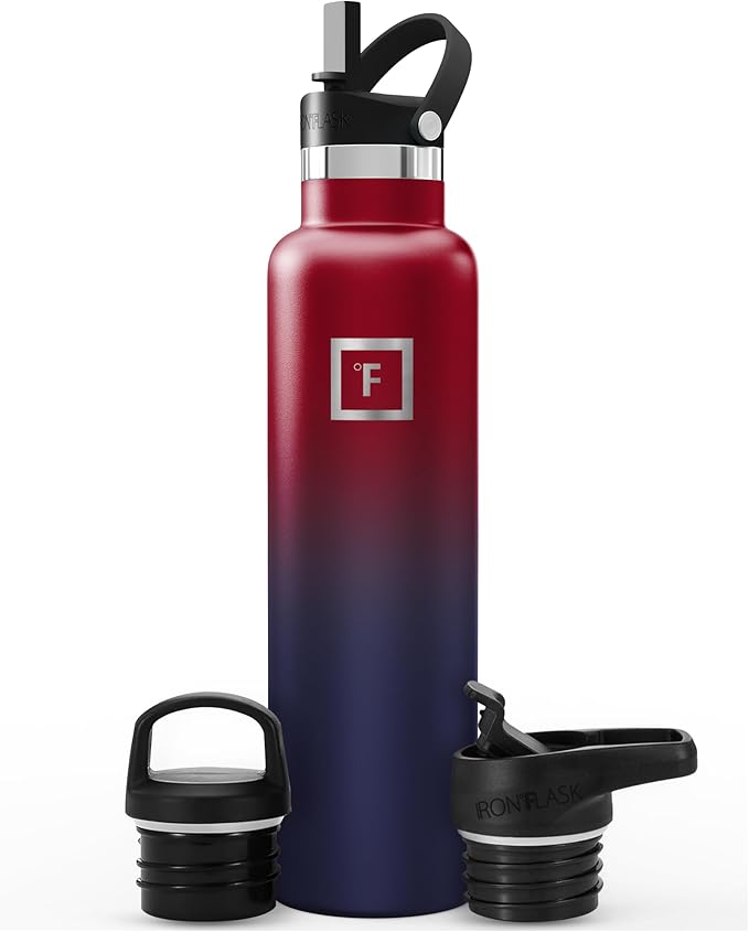 IRON °FLASK Camping & Hiking Hydration Flask - 24 oz Dark Rainbow by IronFlask