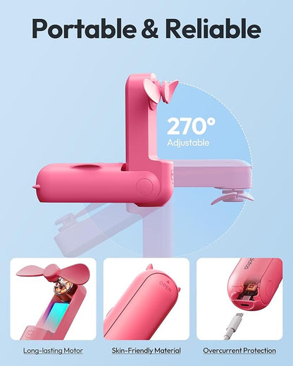 Gaiatop Portable Handheld Fan, 3 in 1 Mini Fan Handheld, Foldable Personal Fans - Image 5