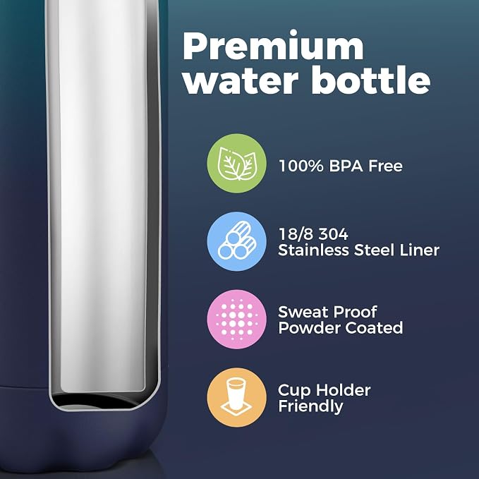 Volhoply 17oz Stainless Steel Water Bottles Bulk, Leakproof Insulated Metal - Image 4