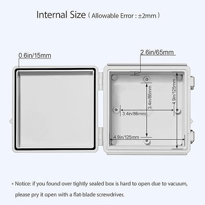 LeMotech Electrical Box, IP67 Waterproof Hinged Cover Stainless Steel Latch - Image 5