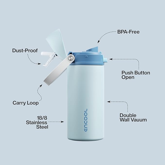 Insulated Water Bottle with Straw - Image 4