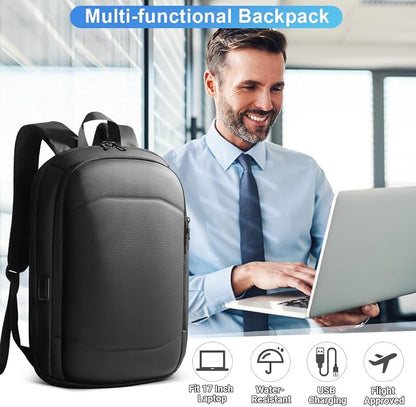 hk Business Backpack for Men 17 Inch, Slim & Expandable Waterproof Travel - Image 8