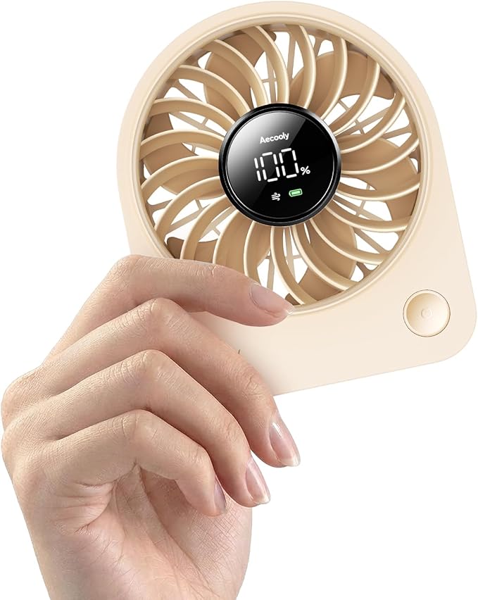 Aecooly Mini Portable Fan, Small Enough to Hold USB Desk Fan, 4 Speeds Quiet by Aecooly