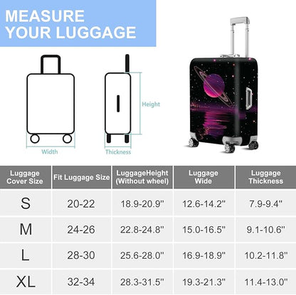 ANNA QUEEN Cosmic Purple Saturn Luggage Cover-Stretchable, Water Resistant & - Image 7