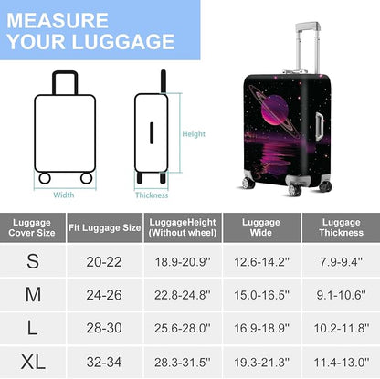 ANNA QUEEN Cosmic Purple Saturn Luggage Cover-Stretchable, Water Resistant & - Image 7