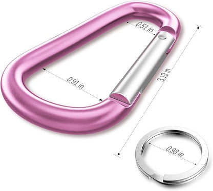 sprookber 3" Aluminum Carabiner D Ring, Caribeener Clips, Spring Snap Hook - Image 2