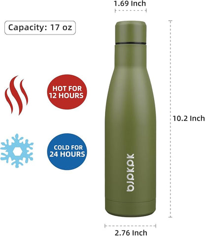BJPKPK 17oz Insulated Water Bottles Stainless Steel Sports Water Bottles Keep - Image 2