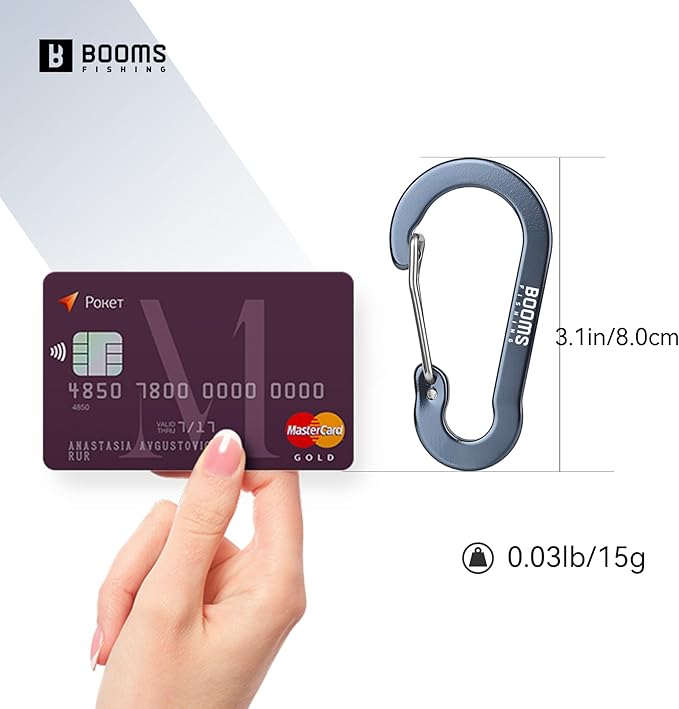 Booms Fishing CC5 Multi-Use Carabiner Clips, 10 Pack 2.3"/ 3.1" Caribeener Clips - Image 6