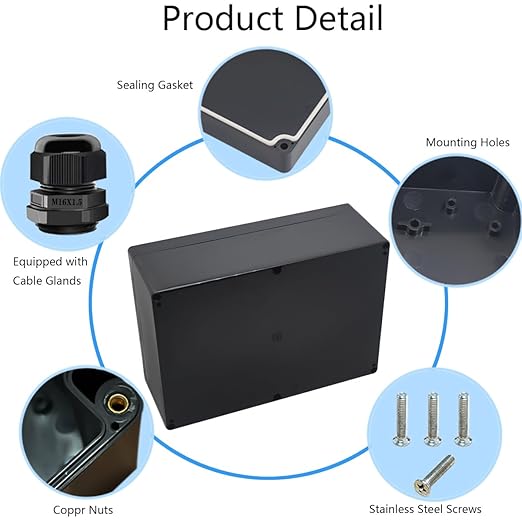 Junction Box IP65 Waterproof ABS Plastic Electrical Project Case Power Junction - Image 5