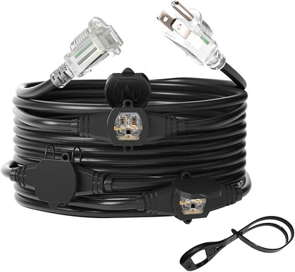 oviitech 25FT Power Extension Cord 3 Prong, 14 Gauge SJTW 5-15R Male Plug to by oviitech