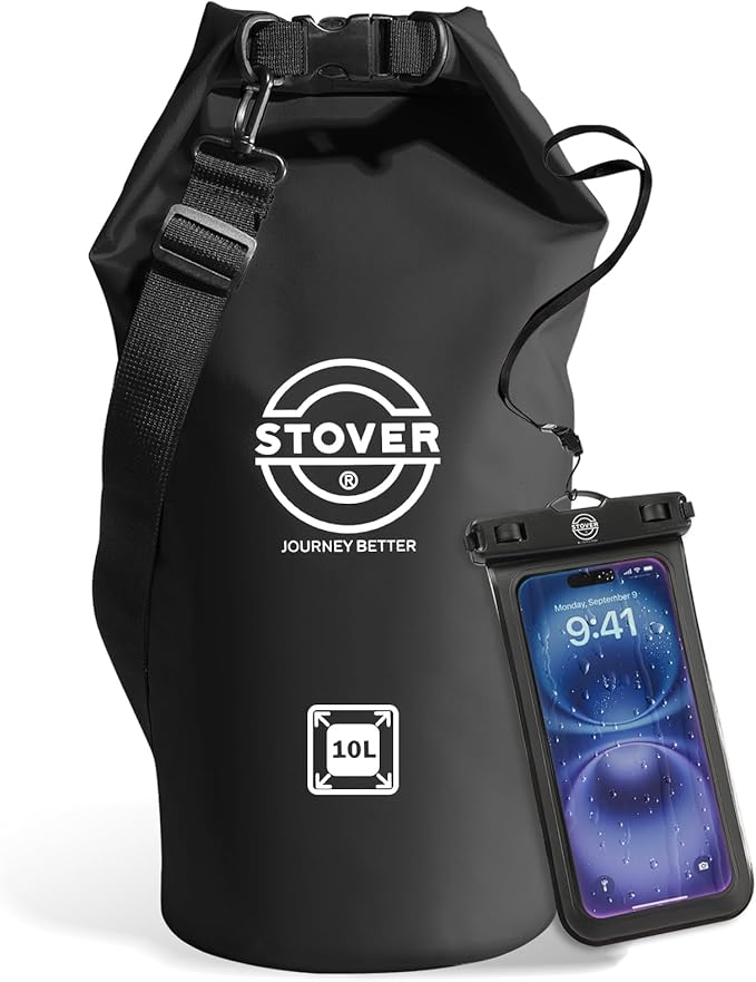 STOVER 5/10/25/30/40/55L Waterproof Dry Bag- Roll-Top Backpack w/Phone Case- by STOVER