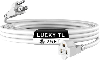 LUCKY TL Indoor Outdoor Extension Cord, 16/3 Gauge White Long Extension Cord by LUCKYTL