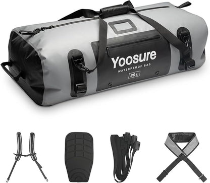 80L Waterproof Duffel Bag Motorcycle Dry Bag Backpack, Waterproof Zippered Bags by Unknown