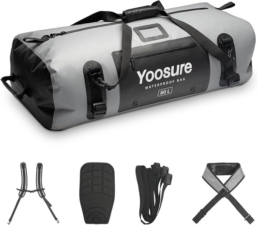 80L Waterproof Duffel Bag Motorcycle Dry Bag Backpack, Waterproof Zippered Bags by Unknown