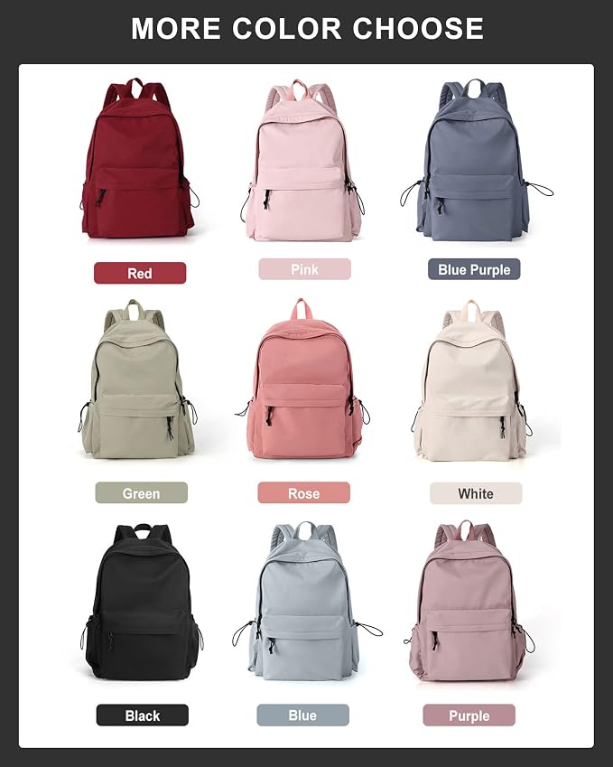 BJLFS Black School Backpack for Girls Women, Waterproof High School Book Bag - Image 7