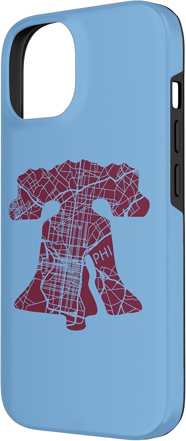 Philadelphia Street Map Liberty Bell Vintage Maroon Philly Case - Image 2