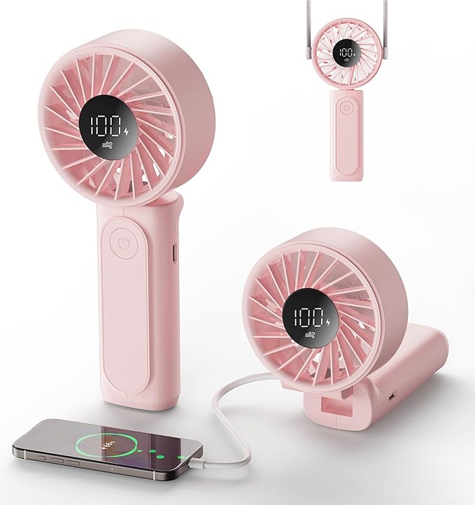 Peiyuu Handheld Portable Fan, 4000mAh USB Rechargeable Personal Fan, 180° by Peiyuu