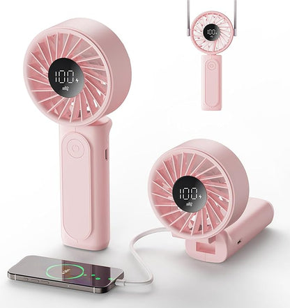 Peiyuu Handheld Portable Fan, 4000mAh USB Rechargeable Personal Fan, 180° by Peiyuu