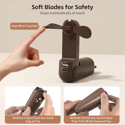 Mini Handheld Fan, USB Rechargeable 3 IN 1 Personal Cooler Fans - Image 3