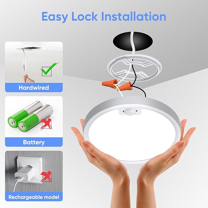 KEPLUG Wired Motion Sensor Ceiling Light Fixture-Motion Sensor Light Indoor - Image 6