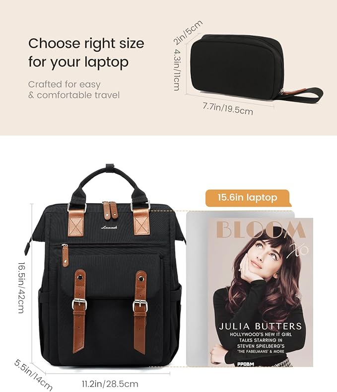 LOVEVOOK Laptop Backpack for Women, Teacher Nurse Work Laptop Bag, Waterproof - Image 8
