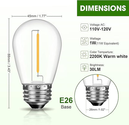 GvvooHome LED S14 Replacement Light Bulbs - Image 4