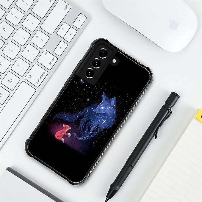 for Samsung Galaxy S21 Plus Case, Galaxy Fox Wolf Pattern Graphic Design Girl - Image 7