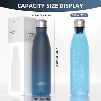 WATERSY Stainless Steel water bottles, 17oz/500ml Insulated Water Bottles - Image 3