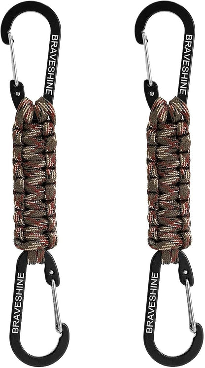 BRAVESHINE Paracord Keychain Carabiner Clip, D Ring Lanyard Hanger Stroller Hook by BRAVESHINE