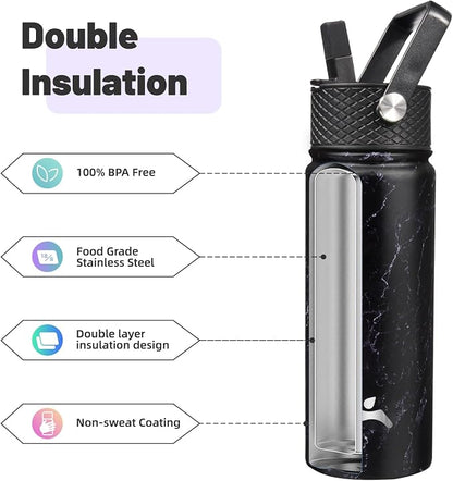 Konokyo 18 oz Insulated Water Bottle Stainless Steel Sport Bottles - Image 4