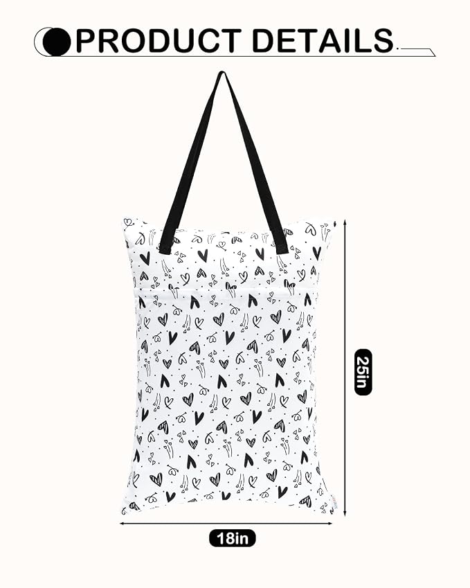 ALVABABY 2 Pack Large Wet Dry Bag Waterproof Hanging Cloth Diaper - Image 3