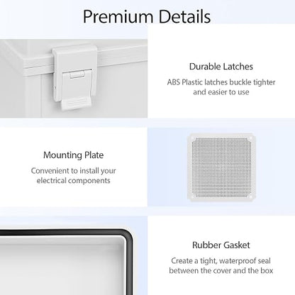 Junction Box IP65 Waterproof Dustproof ABS Plastic Enclosure, Outdoor and - Image 4