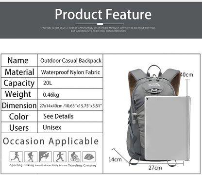 Small Hiking Backpack, 20L Lightweight Travel Backpacks - Image 2