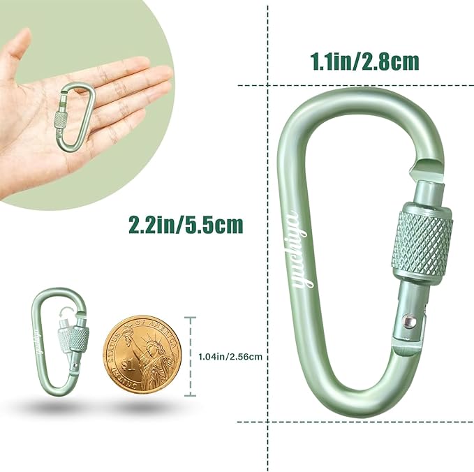YUCHIYA 8 Pack D-Shape Carabiner Clasp - Image 3