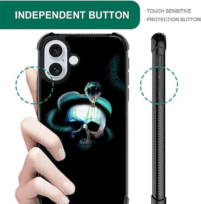 for iPhone 16 Plus Case, Skeleton Winding Snake Pattern Graphic Design Girl Boy - Image 5