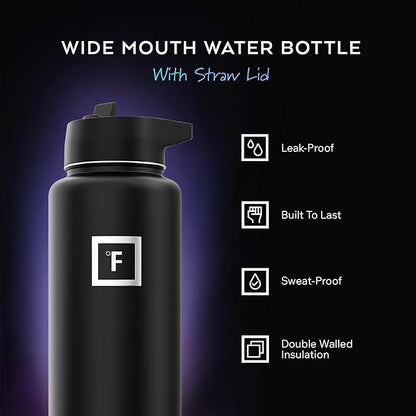IRON °FLASK Camping & Hiking Hydration Flask - 40 oz Dark Night - Image 2