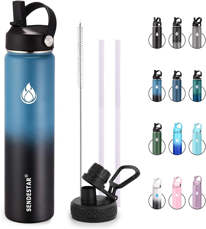 SENDESTAR Insulated Water Bottle 24 oz, Double Wall Vacuum Leak Proof Stainless by Sendestar