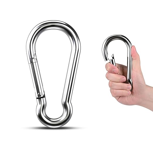 Large Carabiner Clip Hooks, 304 Stainless Steel Spring Snap Hook Fits Camping by KINLINK