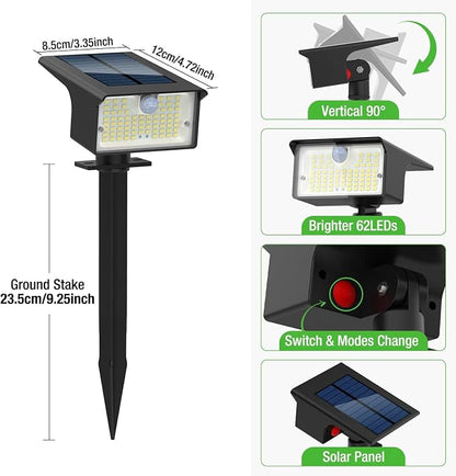 Nipify Solar Spot Lights Outdoor Motion Sensor, 3 Modes Solar Landscape - Image 7