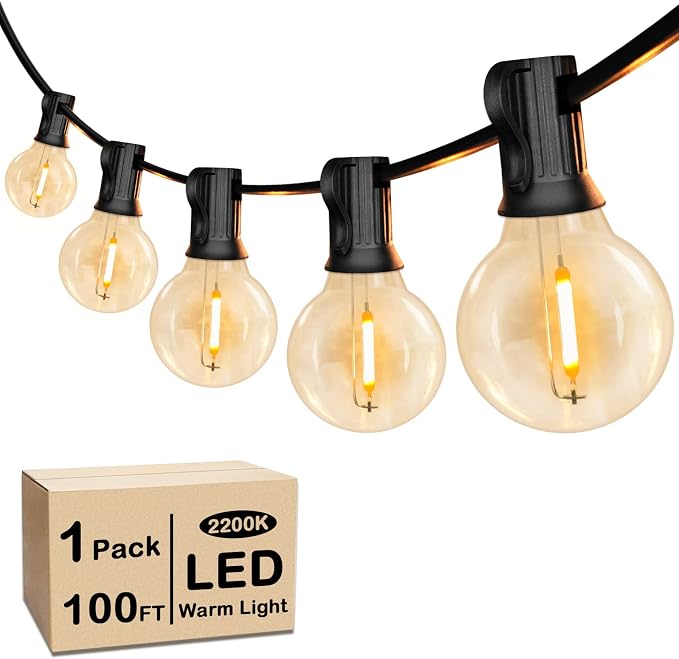 VerRon 100FT LED G40 Globe String Lights, Waterproof Shatterproof Outdoor Patio by WelcometoVerRon