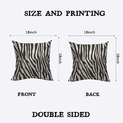TKS MITLAN Zebra Print Pillow Covers 18 x 18 Inch Black White Leopard Line - Image 2